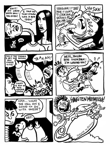 Cartoon: Fun Bags (medium) by kernunnos tagged guess,were,just,misogynists,we,love,tits,hooray