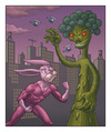 Cartoon: Ultrabunny Versus King Broccoli (small) by kernunnos tagged spivit,fungler,dooters,frusty,filibustering,dingswappers