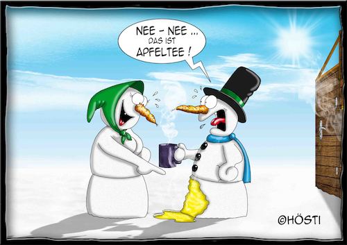 Cartoon: Höstis Die Schneemanns (medium) by Hösti tagged hösti,cartoons,hoesti,stephan,höstermann,schneemann,die,schneemanns,winter,glühwein,frost