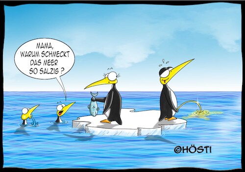 Cartoon: Salzgehalt des Meeres (medium) by Hösti tagged mal,darüber,nachdenken