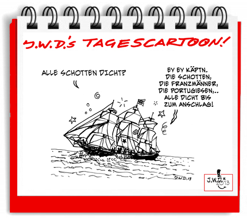 Cartoon: SEEMANSGARN (medium) by JWD tagged schatzinsel,beutezug,schotten,historie,schifffahrt,kapitän,segel,boot,meer,schiff,piraten,seefahrt,see