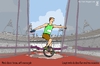 Cartoon: Discus throw with monocycle (small) by raim tagged discus,throw,monocycle,games,olympics