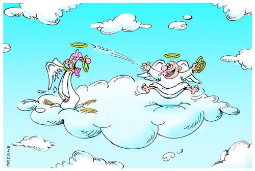 Cartoon: Holy playing (medium) by Ali Miraee tagged holy,ghost,playing,ring,ali,miraee,mirayi,miraie,iran