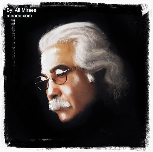 Cartoon: Iraj Janatie Ataie Iranian Poet (medium) by Ali Miraee tagged iranian,ataie,janatie,iraj,wacom,portrait,miraie,miraee,ali,poet