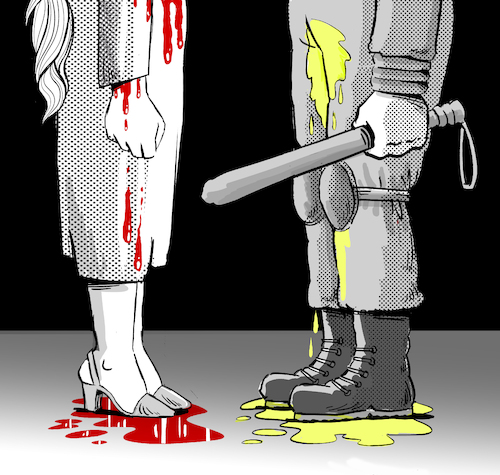 Cartoon: Iranian women VS oppression (medium) by Ali Miraee tagged iran,iranprotests,iranianwomen,iranrevolution2022,mahsaamini,womenlifefreedom