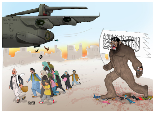 Cartoon: American Wagners! (medium) by Shahid Atiq tagged afghanistan