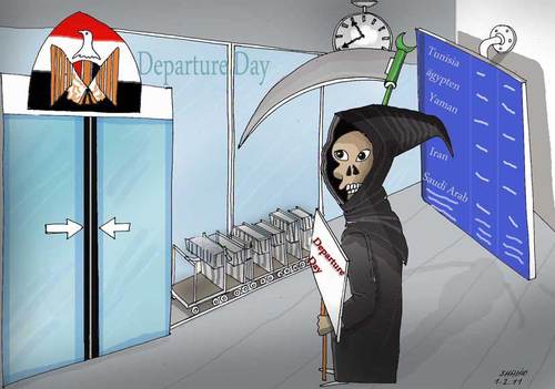 Cartoon: Departure day (medium) by Shahid Atiq tagged egypt2