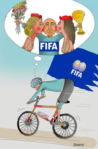 Cartoon: FIFA  Re elected (medium) by Shahid Atiq tagged 0216