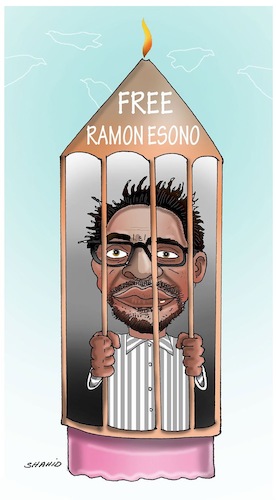 Cartoon: FREE RAMON ESONO!!! (medium) by Shahid Atiq tagged freedom