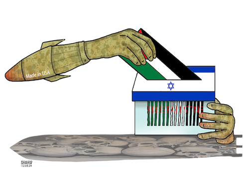 Cartoon: Freedom of speech  is not... (medium) by Shahid Atiq tagged palestine