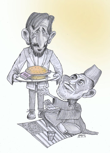 Cartoon: Iran and Karzei ... (medium) by Shahid Atiq tagged 0144