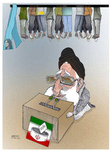 Cartoon: Iran Election! (medium) by Shahid Atiq tagged iran