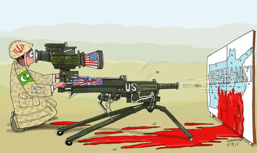 Cartoon: ISI and ... (medium) by Shahid Atiq tagged pakistan