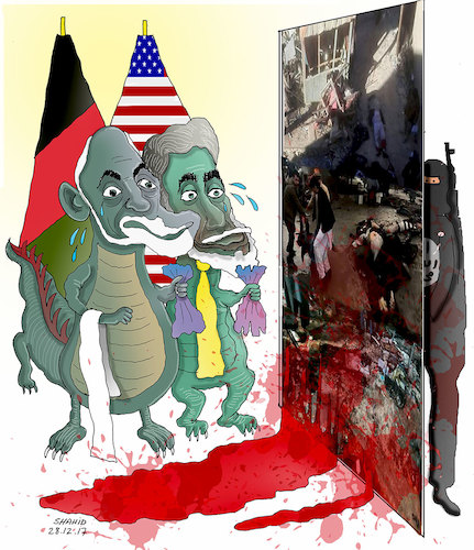 Cartoon: Kabul terror attack ! (medium) by Shahid Atiq tagged afghanistan,balkh,helmand,kabul,london,nangarhar,and,ghor,attack