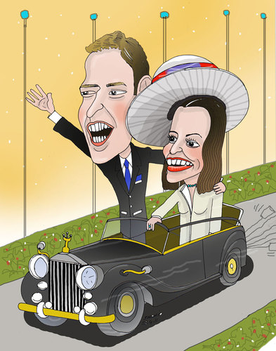 Cartoon: Kate and William (medium) by Shahid Atiq tagged kate,and,william