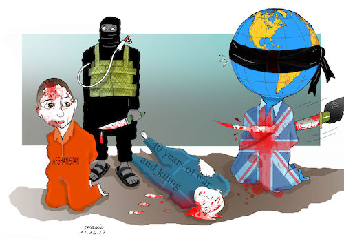 Cartoon: London and kabul terror attack! (medium) by Shahid Atiq tagged afghanistan,balkh,helmand,kabul,london,nangarhar,attack,afghanistan,balkh,helmand,kabul,london,nangarhar,attack