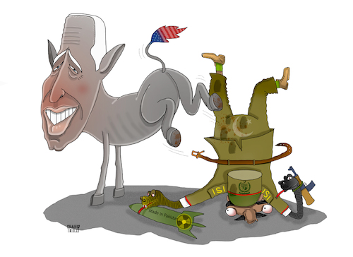 Cartoon: Pakistan is a dangerous ...! (medium) by Shahid Atiq tagged pakistan