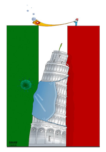 Cartoon: Pray for Italy and World ! (medium) by Shahid Atiq tagged world