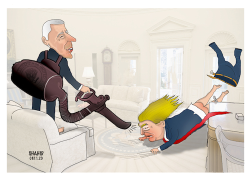 Cartoon: Sweeping the White House ! (medium) by Shahid Atiq tagged usa