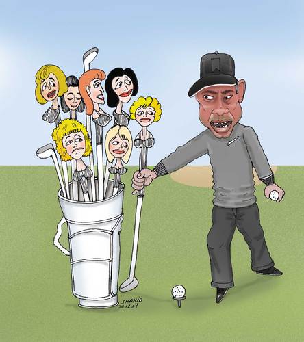 Cartoon: Tiger Woods (medium) by Shahid Atiq tagged 090