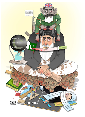 Cartoon: Violators of human rights! (medium) by Shahid Atiq tagged afghanistan