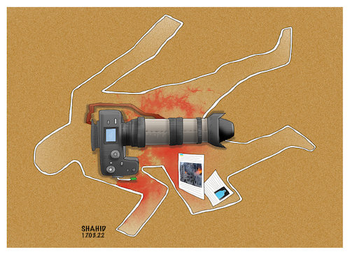 Cartoon: Violence against Journalists (medium) by Shahid Atiq tagged afghanistan