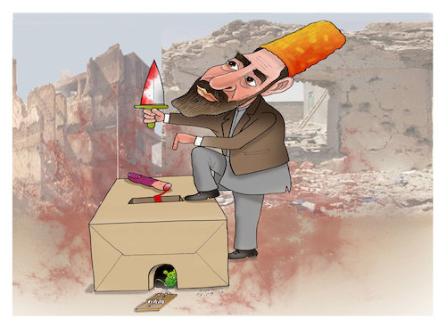 Cartoon: Warlord Atta Noor! (medium) by Shahid Atiq tagged afganistan