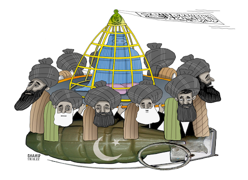 Cartoon: Women rights in Taliban Sharia! (medium) by Shahid Atiq tagged afghanistann