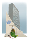 Cartoon: Corona and UN general assembly ! (small) by Shahid Atiq tagged un