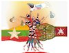 Cartoon: Fate of Rohingya under semicivil (small) by Shahid Atiq tagged afghanistan,balkh,helmand,kabul,london,nangarhar,and,ghor,attack