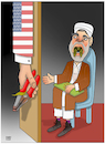 Cartoon: Indirect negotiation! (small) by Shahid Atiq tagged iran