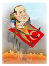 Cartoon: No ceasefire for Erdogan ! (small) by Shahid Atiq tagged afghanistan