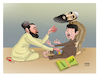 Cartoon: Teaching the Quran with electric (small) by Shahid Atiq tagged afganistan