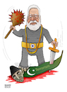 Cartoon: War against terrorism! (small) by Shahid Atiq tagged india
