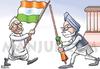 Cartoon: Manmohan Govt vs Anna Hazare (small) by manjul tagged janlokpal,lokpal,hazare,anna,tricolour,corruption,singh,manmohan