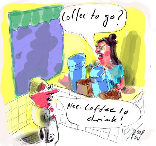 Cartoon: coffee to go (medium) by Faxenwerk tagged faxenwerk