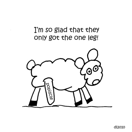 Cartoon: Escape From Abattoir (medium) by Deborah Leigh tagged escape,from,abattoir,grossbutcute,sheep,doodle,deborahleigh