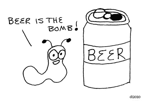 Cartoon: Gross But Cute (medium) by Deborah Leigh tagged grossbutcute,snail,beer,bw,deborahleigh