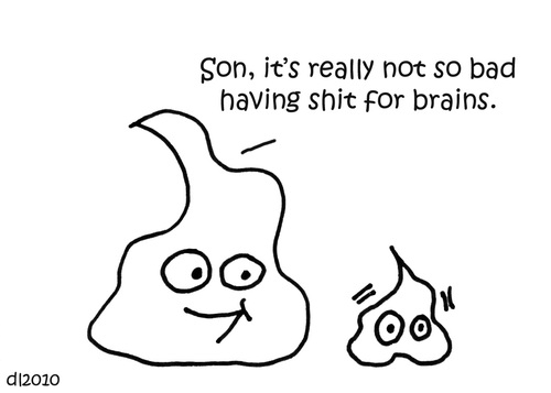 Cartoon: Gross But Cute (medium) by Deborah Leigh tagged grossbutcute,gross,cute,poop,shit,brains,doodle,bw
