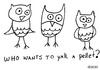 Cartoon: Gross But Cute (small) by Deborah Leigh tagged grossbutcute,deborahleigh,owls,pellet,bw,doodle
