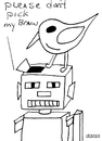 Cartoon: Gross But Cute (small) by Deborah Leigh tagged grossbutcute,bw,drawing,bird,robot,brain,deborahleigh