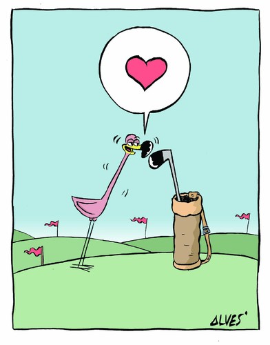 Cartoon: Flamingo (medium) by alves tagged love