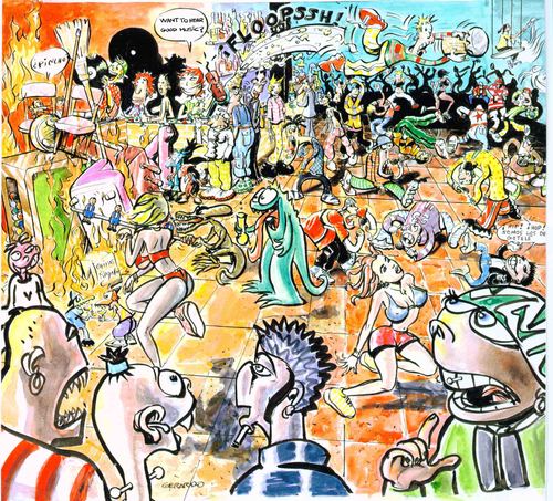 Cartoon: Bar Vertigen (medium) by llobet tagged party,clubs,bars