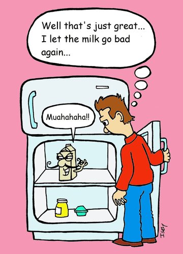 Cartoon: Bad Milk (medium) by sardonic salad tagged milk,fridge,spoiled