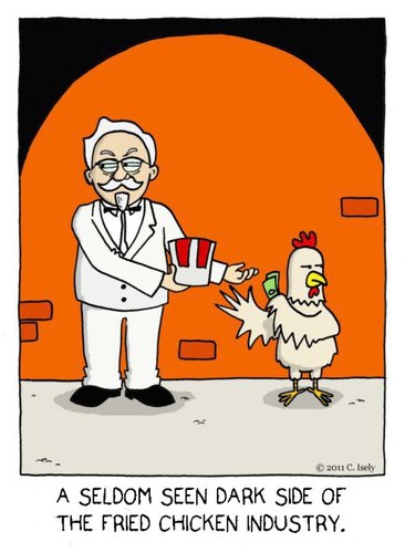 Cartoon: forbidden addiction (medium) by sardonic salad tagged fried,chicken,colonel,sanders,cartoon,comic,sardonic,salad