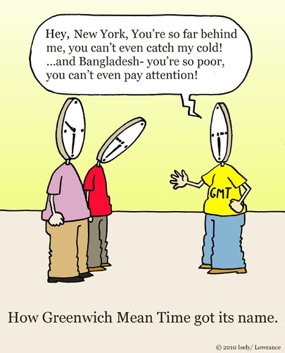 Cartoon: GMT (medium) by sardonic salad tagged greenwich,mean,time,gmt