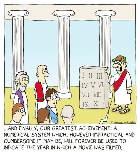 Cartoon: roman numerals (medium) by sardonic salad tagged roman,numerals,cartoon,comic,humor