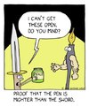 Cartoon: pen is mightier... (small) by sardonic salad tagged pen sword might cartoon comic humor