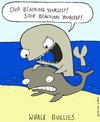 Cartoon: whale bullies color version (small) by sardonic salad tagged whale,bullies,beached,sardonicsalad