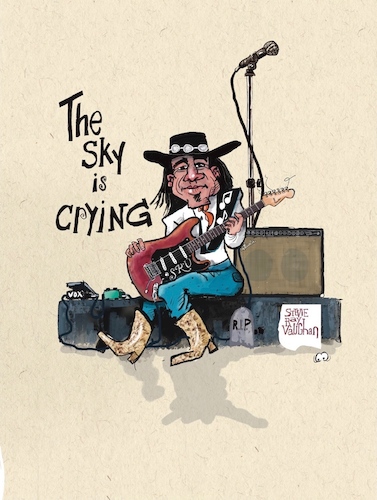 Cartoon: Stevie Ray Vaughan (medium) by Fredjoo tagged srv,guitarist,blues
